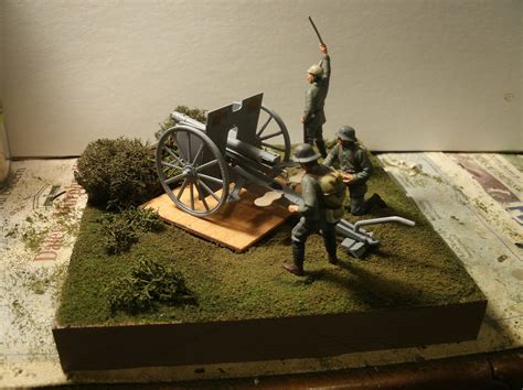 Wwi German Artillery Plastic Model Military Figure Kit