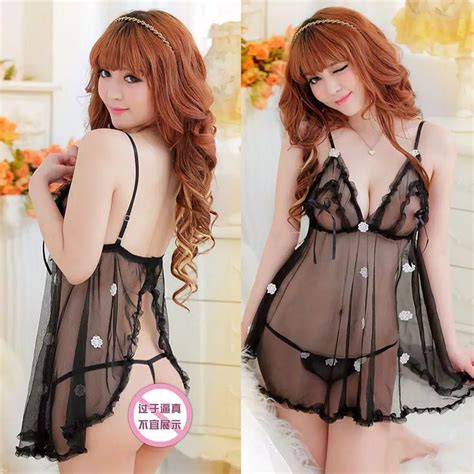 Jual Set Lingerie Wanita Bahan Lace Tipis Kerah Deep V Neck Tanpa