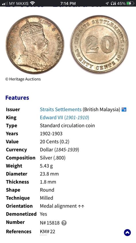 Straits Settlements King Edward Vii Cents Coin Hobbies Toys