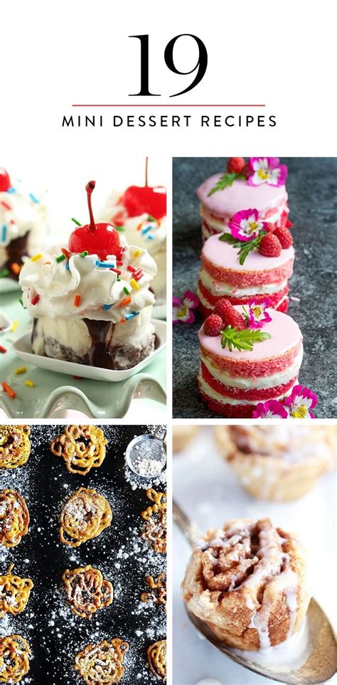 Different Desserts With The Title 19 Mini Dessert Recipes