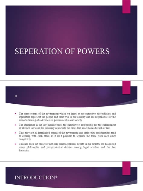 Seperation of Powers | PDF | Separation Of Powers Under The United ...