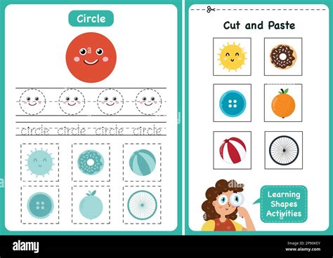 Learning shapes activity page - circle. Geometric shapes worksheets for ...