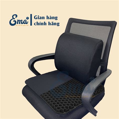 Bộ gối tựa lưng không gel đệm lót mông ghế văn phòng 3D Silicon SP04