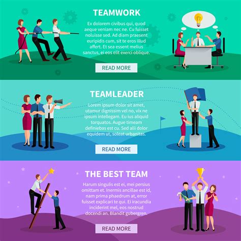 Teamwork Horizontal Banners 478798 Vector Art at Vecteezy