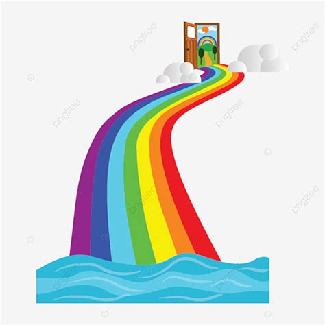rainbow  vector ai transparent background pelangi cloud landscape