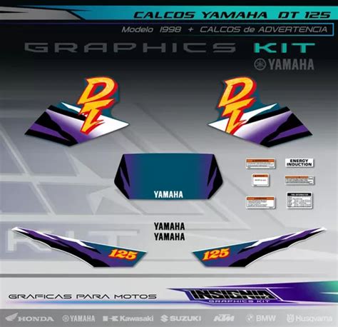 Calcos Yamaha Dt 125 Laminadas Insignia Calcos