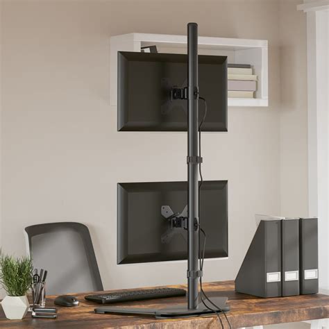 Dual Monitor Stand Black Steel VESA 75/100 mm - Kuiwee