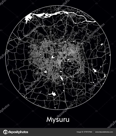 City Map Mysuru India Asia Vector Illustration Stock Vector By Nils