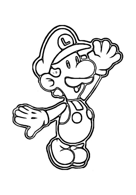 Disegni Di Luigi Da Colorare E Stampare PDF Super Mario Gratis GBR