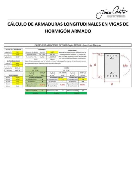 Cálculo De Estructuras Con Excel Pdf