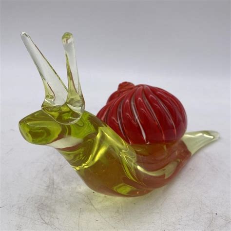 Murano Uranium Glass Snail Etsy