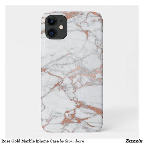 An Iphone Case With White And Orange Marble