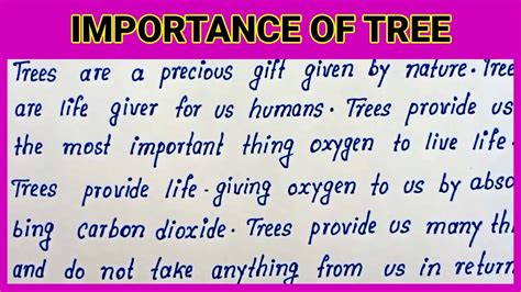 Write English Essay On Importance Of Tree Importance Of Tree English