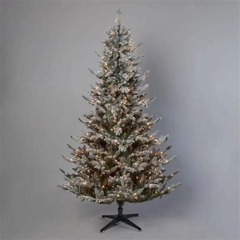 7 Pre Lit Upswept Flocked Full Balsam Fir Artificial Christmas Tree Clear Lights Wondershop