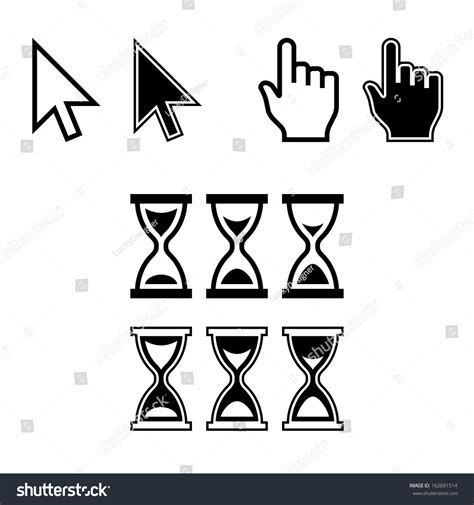 Cursor Icons Mouse Pointer Set Arrow Stock Vector Royalty Free