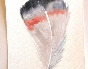 Feather illustration original. Watercolor feather by rakla on Etsy