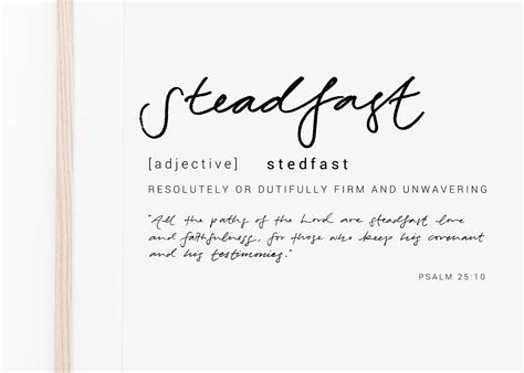 Steadfast Definition Art Print Bible Verse Art Print | Etsy