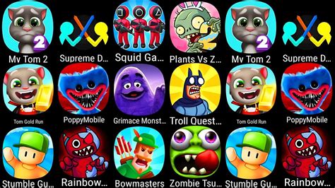 My Talking Tom Supreme Duelist Plants Vs Zombies Squid Games Tom