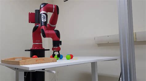 Sawyer Robot Picking Up Balls On The Table Youtube