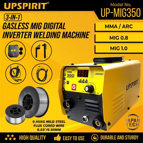 UPSPIRIT 4IN1 450A 3IN1 350A MIGWELD TECH Gasless MIG Fully Inverter