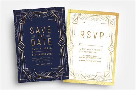 Art Deco Invitation Templates - PSD, Ai & Vector - BrandPacks