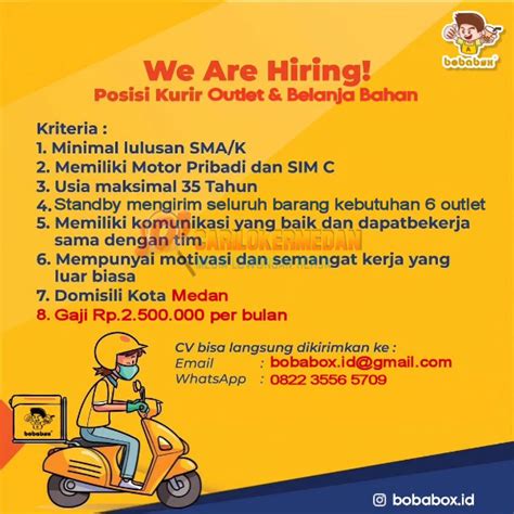 Loker Tamatan Sma Smk Di Bobabox Medan Agustus