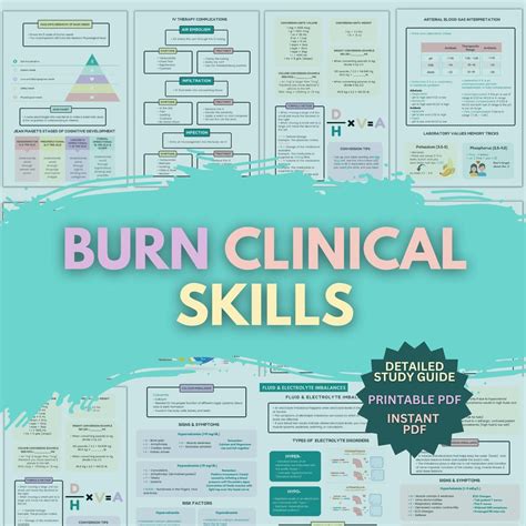 burns clinical skills lesson instant  printable guide med