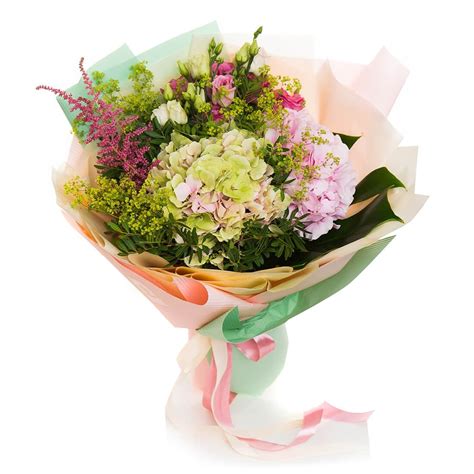 Buchet De Flori Hortensie Lisianthus Si Astilbe Roz