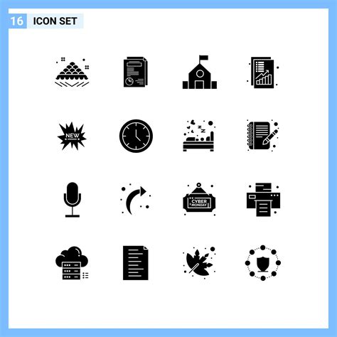 Set Of Commercial Solid Glyphs Pack For Revenue Increase