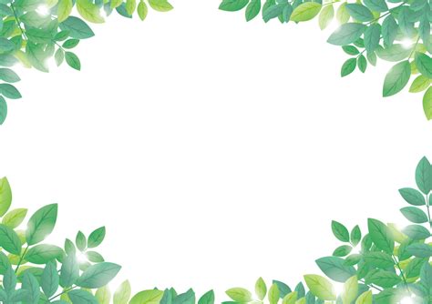 フリーイラスト 新緑の葉っぱの飾り枠 Zen Candles Tree Leaves Pop Up Cards