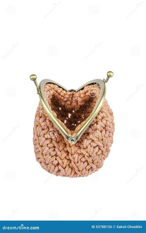 Empty Open Retro Purse Stock Photo Image Of Pink Empty 53788126