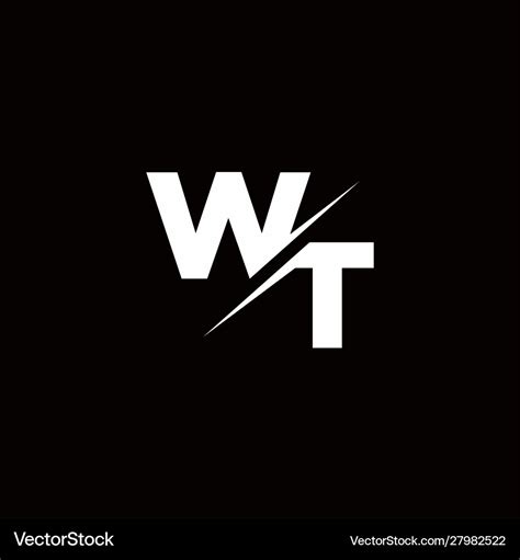 Wt Logo Letter Monogram Slash With Modern Logo Vector Image