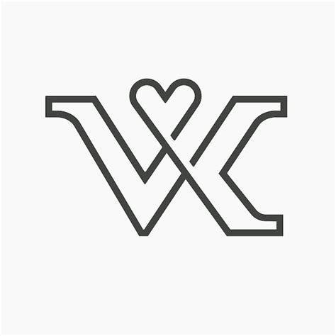 Premium Vector A Beautiful Blend Of The Letters V K And Heart Shapes Into A Classic Modern