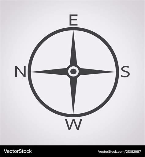 Direction compass icon Royalty Free Vector Image