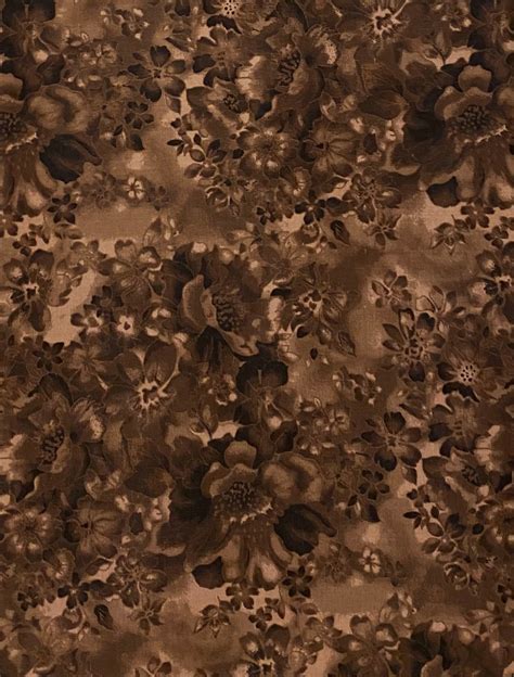 Brown Fabric By The Yard Chocolate Brown Fabric Brown Floral Fabric Brown Flower Fabric