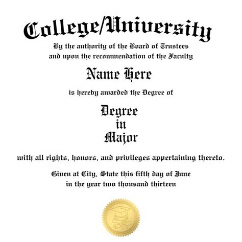 College Degree Template Canva Editable Etsy