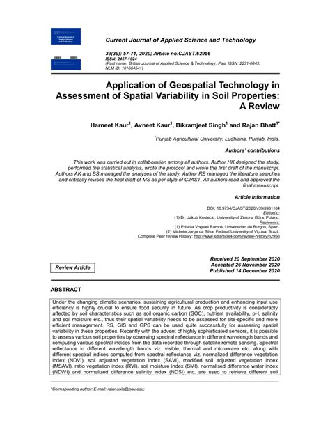 Pdf Application Of Geospatial Technology In Assessment Of Spatial