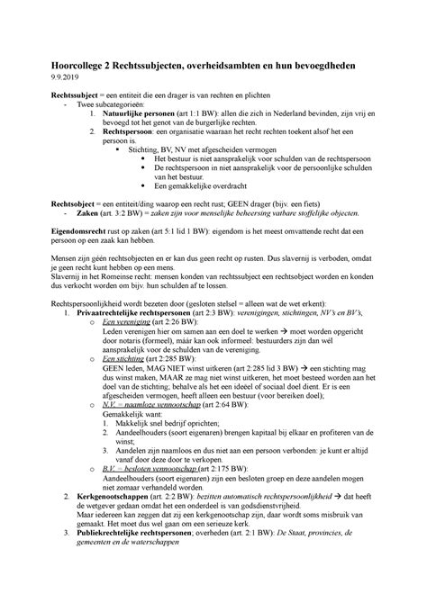 Hoorcollege 2 Inleiding Tot De Rechtswetenschap Hoorcollege 2
