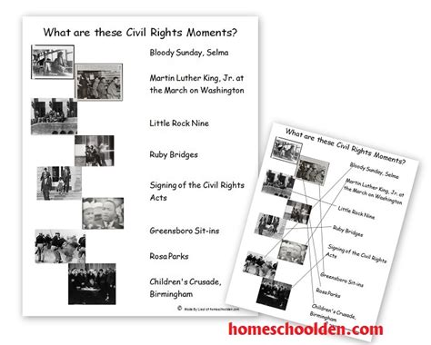 Key Events Of The Civil Rights Movement Free Packet Homeschool Den