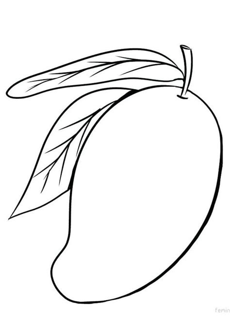 Mango Coloring Page for kids | Fruit coloring pages, Coloring pages ...