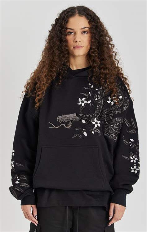 Night Python Embroidered Hoodie In 2024 Embroidered Hoodie Top