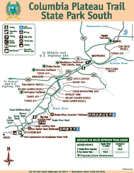 Columbia Plateau Trail State Park South Map - 100 SW Main Street ...