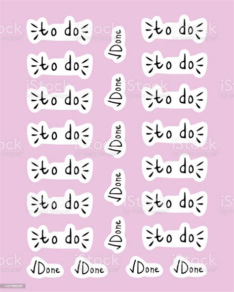 Readymade Doodlestyle Stickers Consist Of The Text To Do Done Stickers