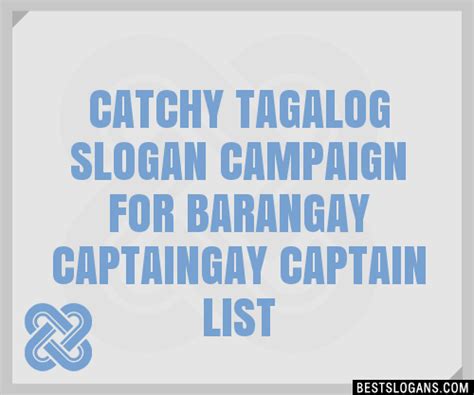 100 Catchy Tagalog For Barangay Captain Slogans 2024 Generator Porn