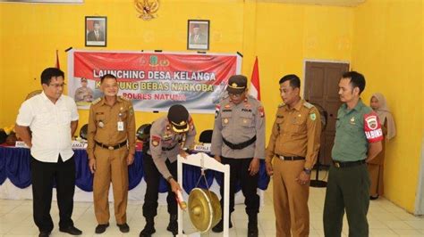 Polres Natuna Launching Desa Kelanga Sebagai Kampung Bebas Narkoba