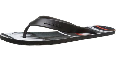 Diesel Plaja Splish Red Sandal Flip Flop In Black For Men Lyst