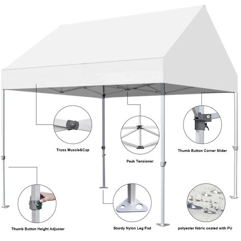 Eurmax EventKing Pro 10x10 Pop Up Tent + 4 Zipper Walls White