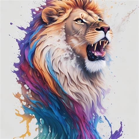 beautiful lion splash art illustration, art 24269487 Stock Photo at ...