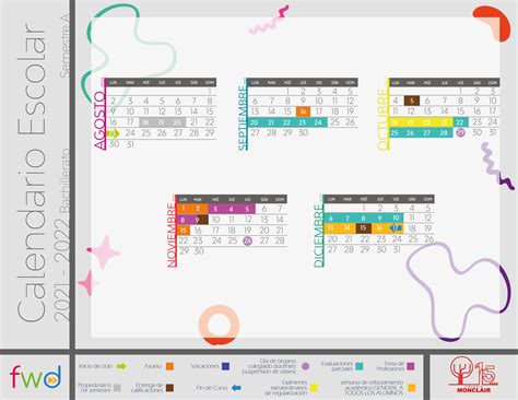 Calendario Bachillerato Semestre A 2021 2022 01 Colegio Monclair