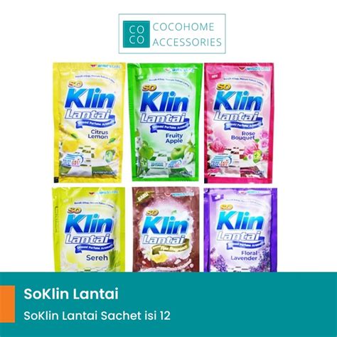 Jual SoKlin Pembersih Lantai Sachet Renceng Isi 12 Pcs Shopee Indonesia